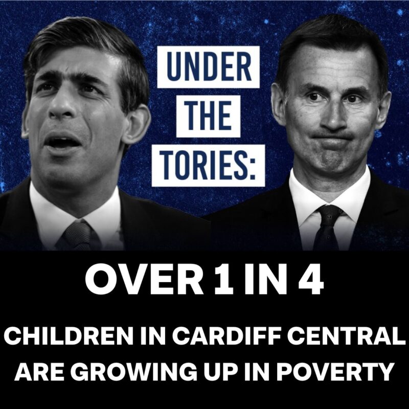 Over 1 in 4 children in Cardiff Central are growing up in poverty