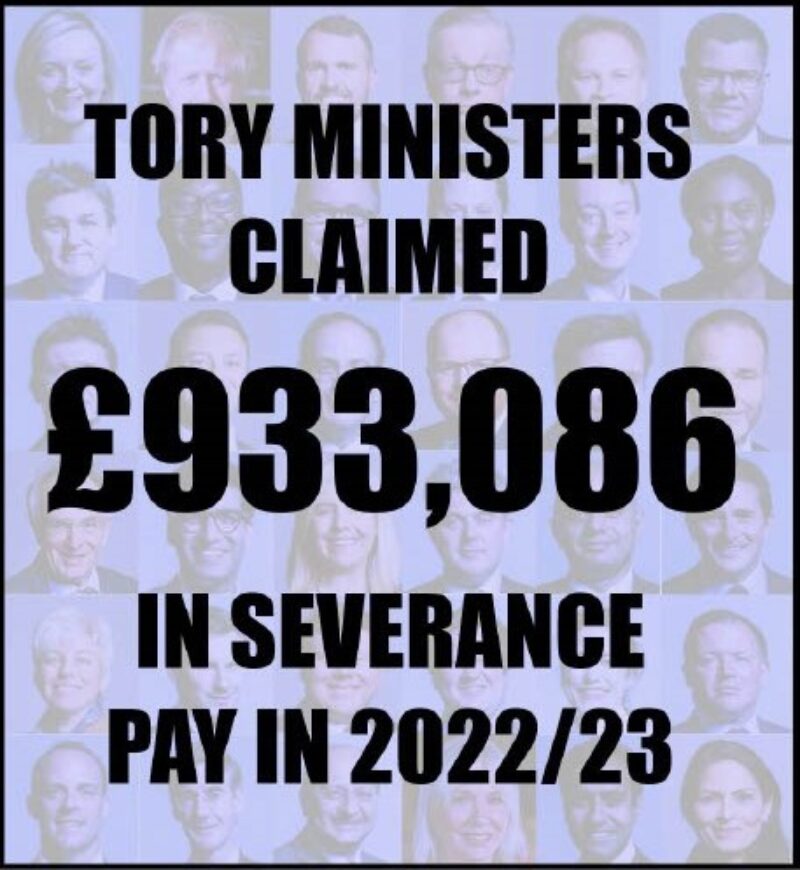Tory Ministers Claimed £933,086 in Severance Pay in 2022/23
